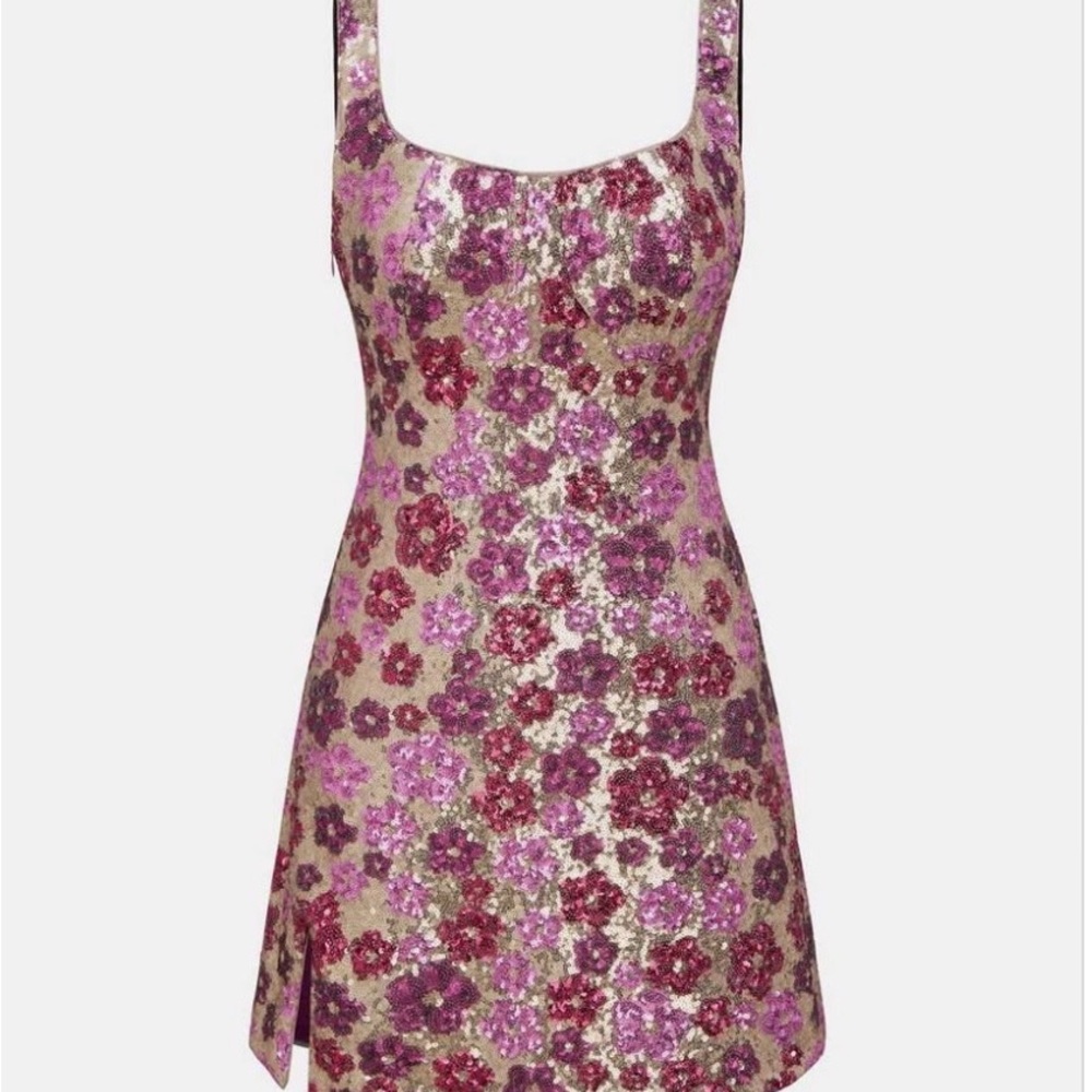 Cider Pink and Purple Floral Mini Dress